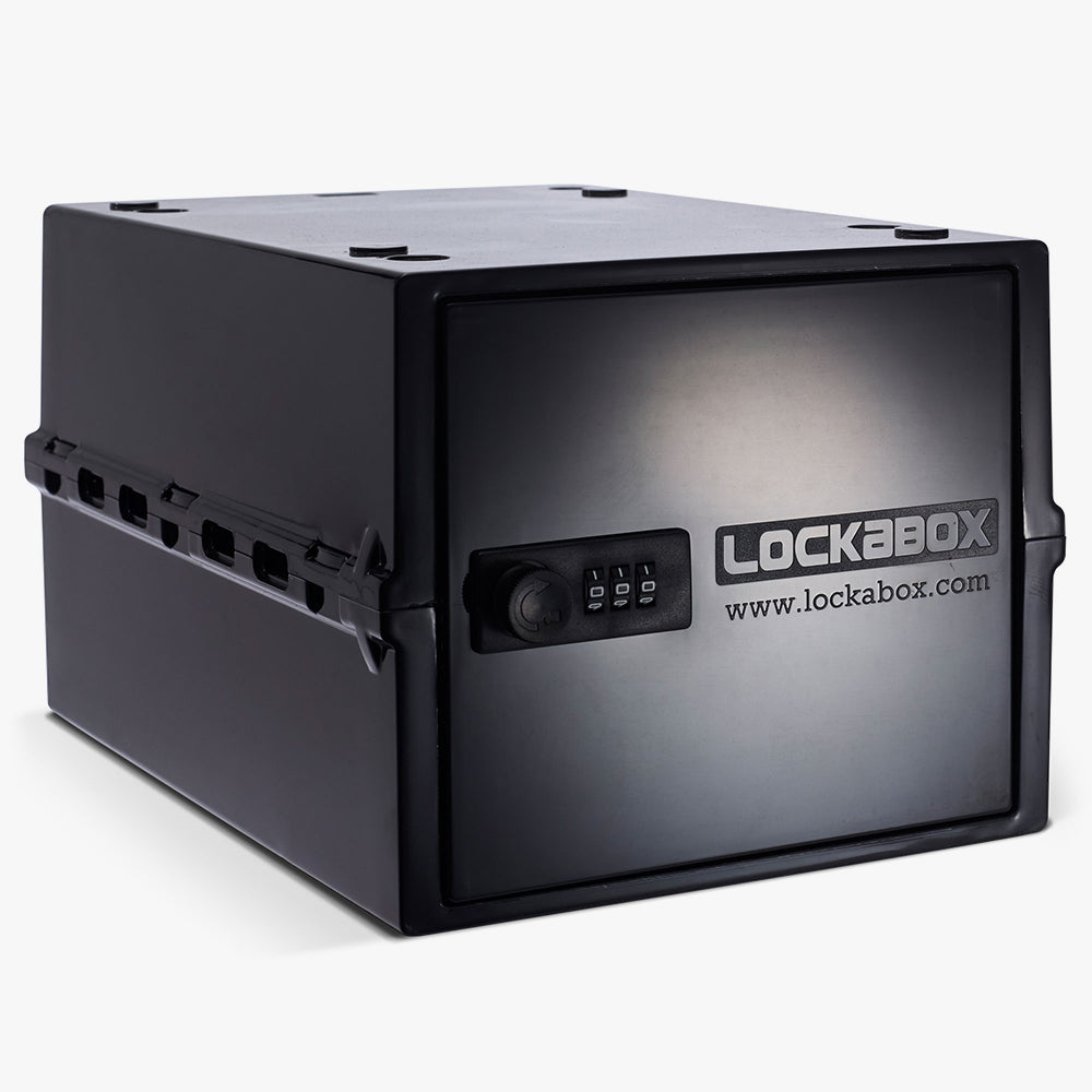 Boîte de rangement Lockabox One noire avec serrure à code